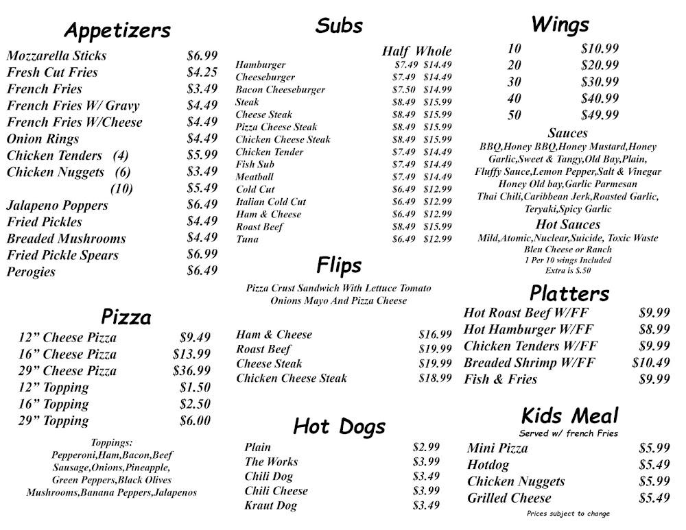 Chubby's Pizza, Wings & More Menu image 1